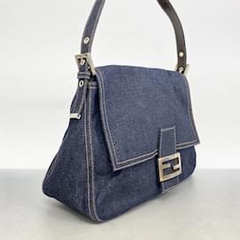 Fendi-Fendi Mamma Bucket Handbag in Navy Denim-Navy blue