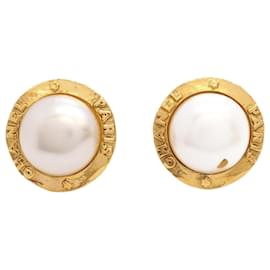 Chanel-Chanel Gold Plated Clip Earrings-Golden