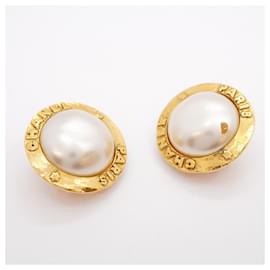 Chanel-Chanel Gold Plated Clip Earrings-Golden