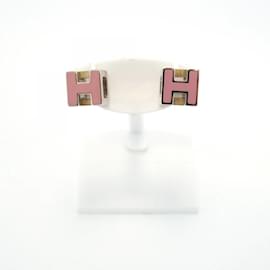 Hermès-Hermes Cage d'Ache H Cube Stud Earrings-Silvery,Pink