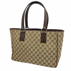 Gucci-Gucci Brown Canvas Tote Bag-Brown