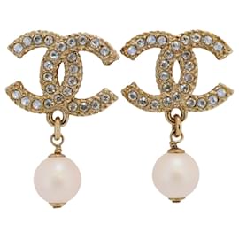 Chanel-Chanel Champagne Gold Stud Earrings-Golden