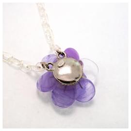 Chanel-Chanel Necklace with Coco Mark Flower Motif-Silvery,Other,Purple