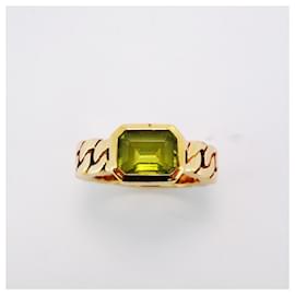 Chanel-Chanel 18K Yellow Gold Peridot Band Ring-Green