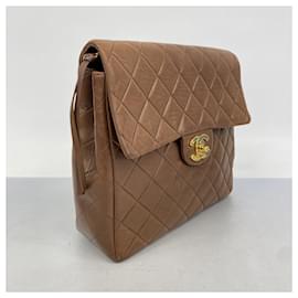 Chanel-Chanel Brown Lambskin Backpack-Brown