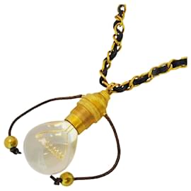 Chanel-Chanel Black and Gold Light Bulb Motif Necklace-Black,Golden