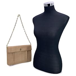 Fendi-Sac à épaule convertible en cuir tissé beige vintage-Beige