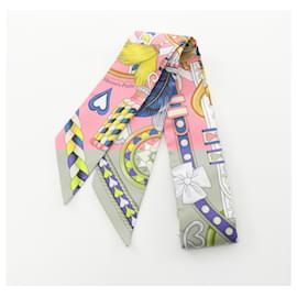 Hermès-Foulard en soie Hermès Twilly Harnais de Coeur-Rose,Multicolore