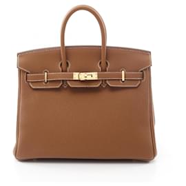 Hermès-Hermes Birkin 25 Gold Handbag-Brown,Golden