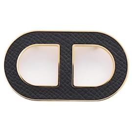 Hermès-Hermes Chaine d'Ancre Brooch-Black,Golden