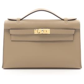 Hermès-Hermes Pochette Kelly Mini Handbag-Beige