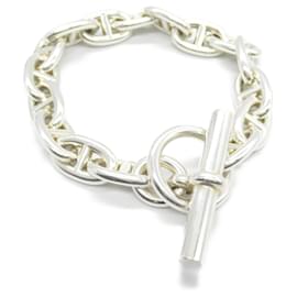 Hermès-Hermes Chaine d'Ancre MM Charm Bracelet-Silvery