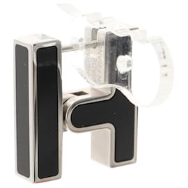 Hermès-Hermes Stainless Steel Single Earring-Black,Silvery