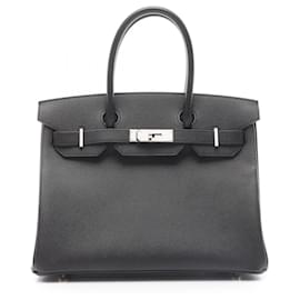 Hermès-Hermes Birkin 30 Handbag in Black Epsom Leather-Black