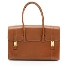 Hermès-Hermes Drag 37 Handbag-Brown,Cognac