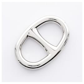 Hermès-Hermes Chaine d'Ancre Scarf Ring-Silvery