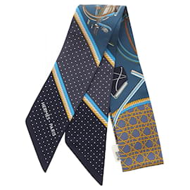 Hermès-Hermes Twilly LES VOITURES A TRANSFORMATION Scarf-Multiple colors,Green