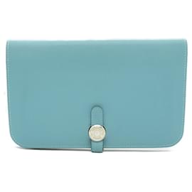 Hermès-Hermes Dogon GM Bi-fold Long Wallet-Blue