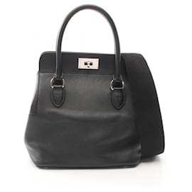 Hermès-Hermes Toolbox 20 Handbag in Black Swift Leather-Black