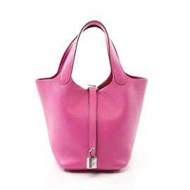 Hermès-Hermes Picotin Lock PM Magnolia Handbag-Pink