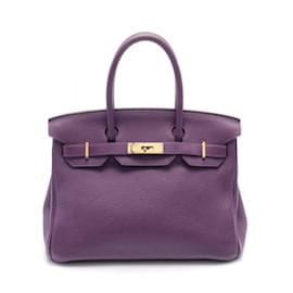 Hermès-Hermes Birkin 30 Handbag in Purple Togo Leather-Other,Purple