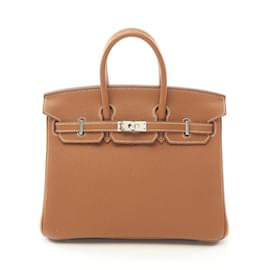 Hermès-Hermes Birkin 25 Handbag-Brown,Golden