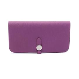 Hermès-Hermes Dogon Long Bi-fold Wallet in Purple-Purple