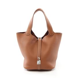 Hermès-Hermes Picotin Lock MM Handbag-Brown,Golden