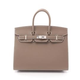Hermès-Hermes Birkin 25 Handbag in Epsom Leather-Brown,Taupe