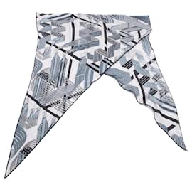 Hermès-Hermes SANGLES EN ZIGZAG Scarf-Marron,Noir