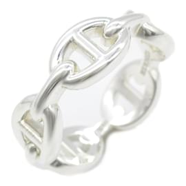 Hermès-Hermes Chaine d'Ancre Anchainé Band Ring-Silvery
