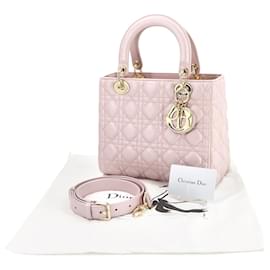 Christian Dior-Christian Dior Lady Medium 2way Hand Shoulder Bag-Pink