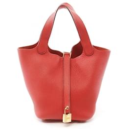 Hermès-Hermes Picotin Lock PM Handbag-Red