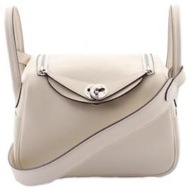 Hermès-Hermes Lindy Mini Verso Shoulder Bag-White
