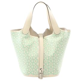 Hermès-Hermes Picotin Lock PM Handbag-White,Green