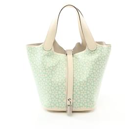 Hermès-Hermes Picotin Lock PM Handbag-White,Green