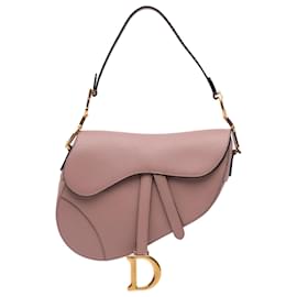 Dior-Dior Pink Grained Calfskin Saddle Bag-Pink