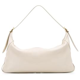 Céline-Celine White Medium Calfskin Romy Shoulder Bag-White,Cream