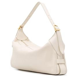 Céline-Celine White Medium Calfskin Romy Shoulder Bag-White,Cream