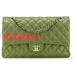 Chanel-Chanel Red Medium Classic Caviar Double Flap-Red