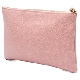 Gucci-Gucci Pink Calfskin Bamboo Clutch-Pink
