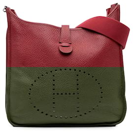 Hermès-Hermès Red Clemence Evelyne III 29 PM-Red,Dark red