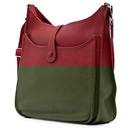 Hermès-Hermès Red Clemence Evelyne III 29 PM-Red,Dark red
