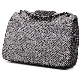 Chanel-Chanel Gray Tweed and Sequin Elementary Chic Flap-Brown,Black