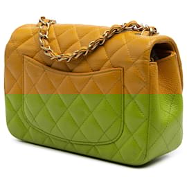 Chanel-Chanel Yellow Mini Rectangular Classic Caviar Single Flap-Yellow,Mustard