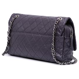 Chanel-Chanel Purple Jumbo Quilted Caviar Easy Flap Bag-Other,Purple
