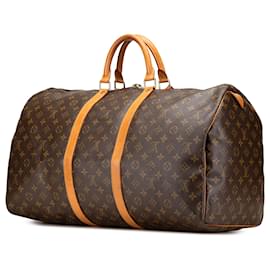 Louis Vuitton-Louis Vuitton Brown Monogram Keepall 55-Brown