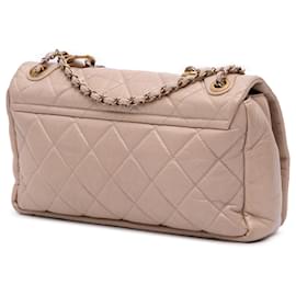 Chanel-Chanel Brown Medium Quilted Aged Calfskin Pondichery Flap-Brown,Beige