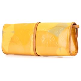 Louis Vuitton-Louis Vuitton Yellow Monogram Vernis Fleurs Pochette-Yellow