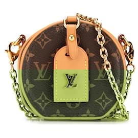 Louis Vuitton-Louis Vuitton Brown Monogram Mini Boite Chapeau Necklace Bag-Brown